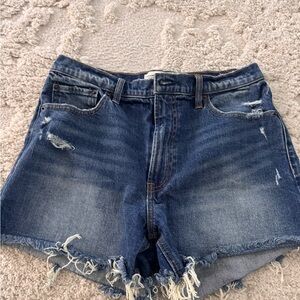 Abercrombie & Fitch Distressed Dark Blue Denim Shorts